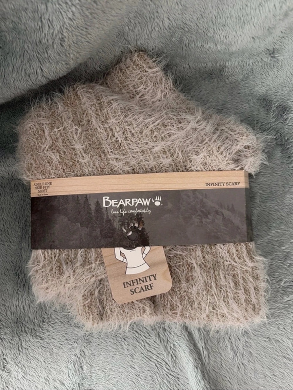Bearpaw Fuzzy Infinity Scarf